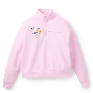 Disney Stoney Clover Disneyland 70th Anniversary Zip Up Pullover Pink Large New